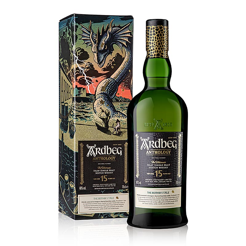 Single Malt Whisky Ardbeg Anthology Beithirs Tale 15 jaar, 46% vol., Islay, 700 ml