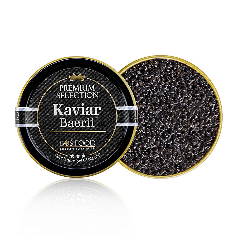 BOS FOOD Premium Selection - Baerii-kaviaar (baerii), aquacultuur, zonder conserveermiddelen, China, 10 g