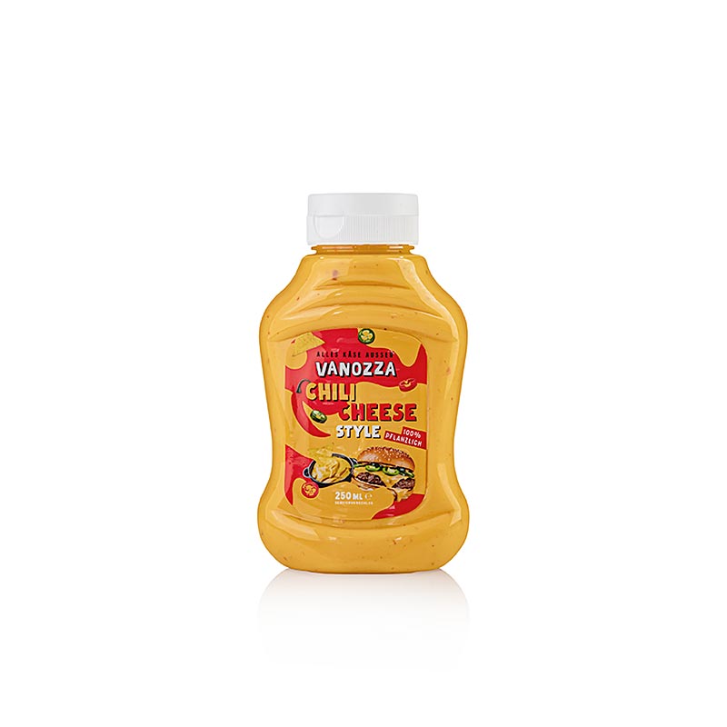 Vanozza Chili Cheese Style, veganistische saus met chili- en kaassmaak, 250 ml