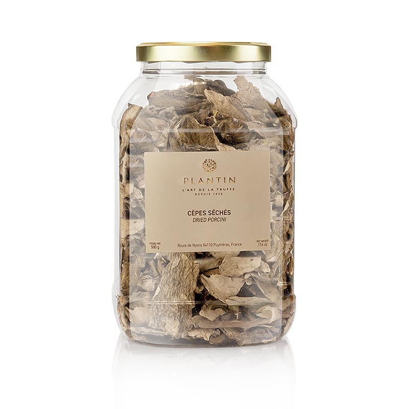 Cèpes - Cèpes Extra, couleur claire/Surchoix, Plantin, 500 g est un produit raffiné à base de champignons qui convient parfaitement à la préparation de plats délicieux.