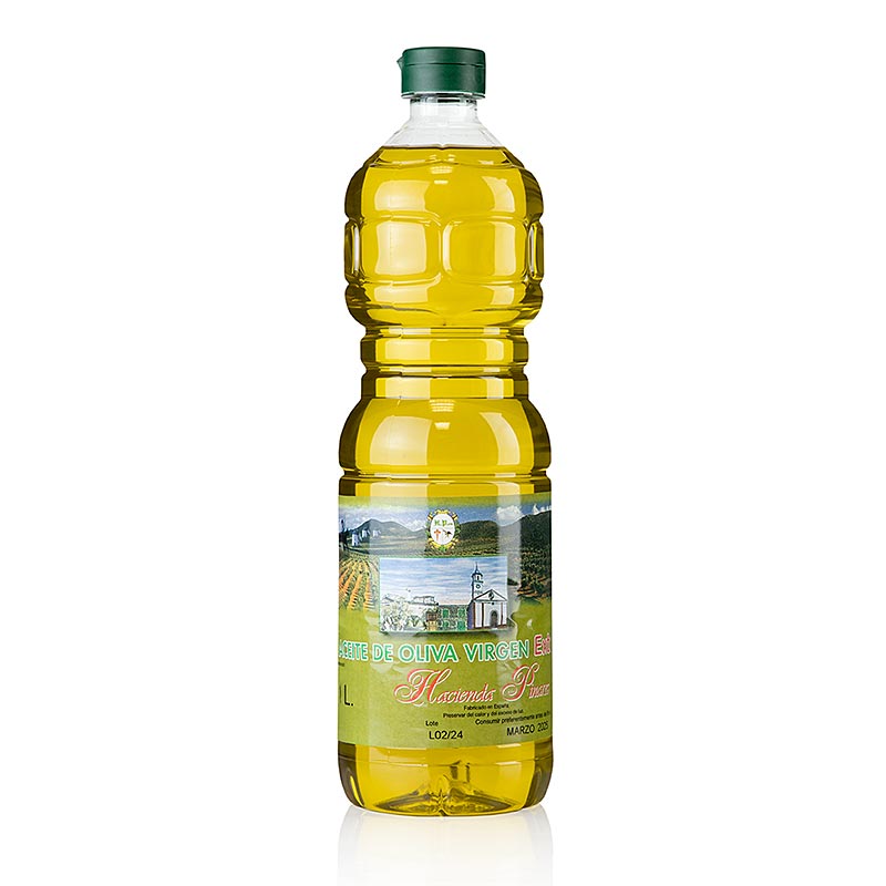 Huile d'olive extra vierge de l'Hacienda Pinares d'Espagne, bouteille de 1 litre