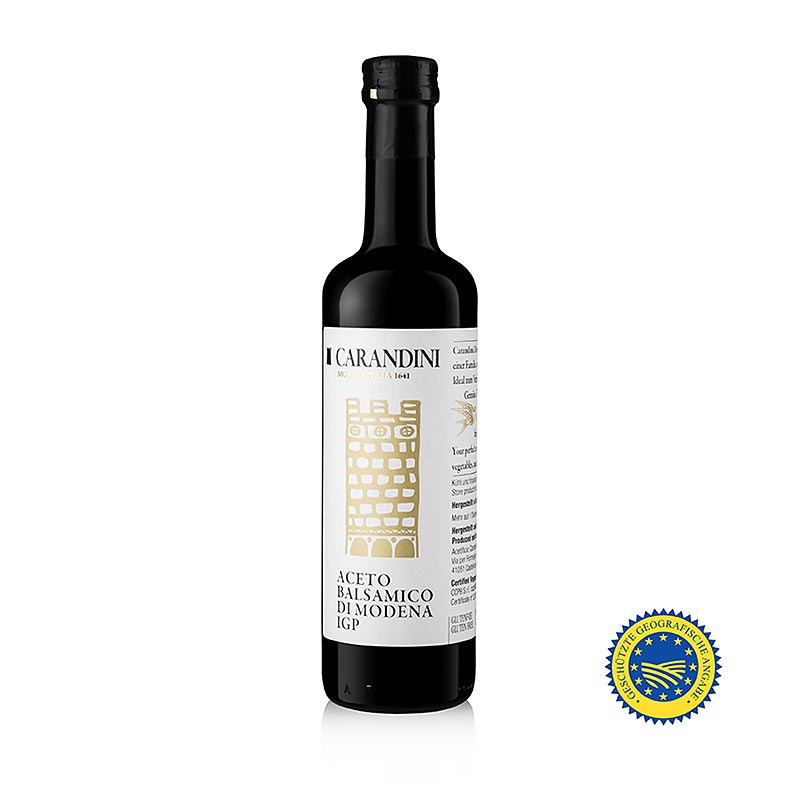 Carandini Aceto Balsamico di Modena BGA, 2 jaar, Riserva Speciale (Imperiale), 500 ml - luxe fles met traditionele Italiaanse balsamico azijn van hoge kwaliteit