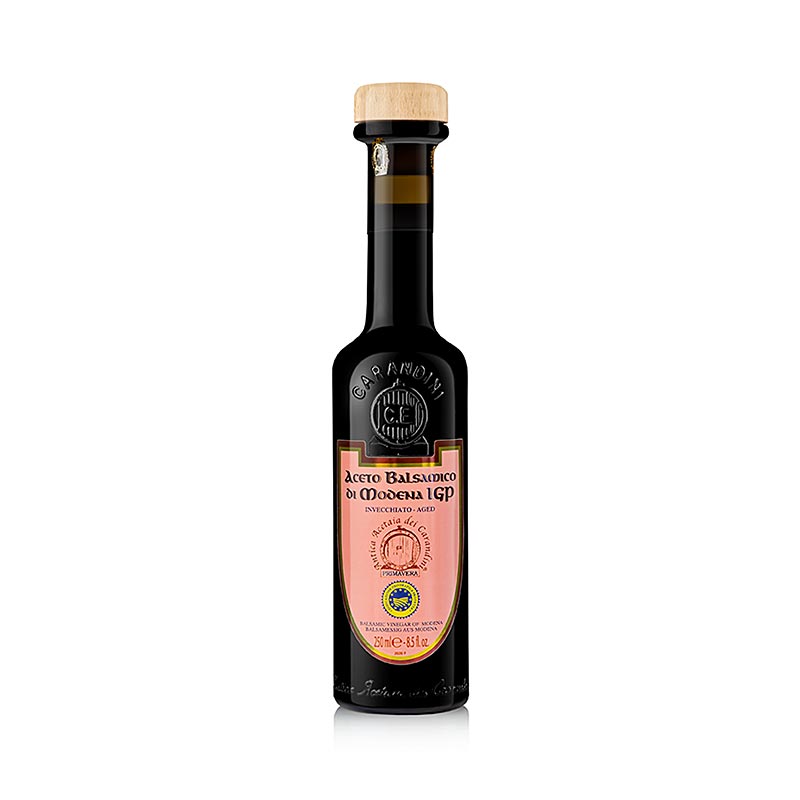 Carandini Aceto Balsamico di Modena IGP/PGI, Primavera, 5 jaar, 250 ml, een heerlijke en verfijnde balsamico azijn met een rijke smaak en aroma, perfect voor het verrijken van salades, vleesgerechten en desserts