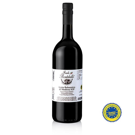 Fondo Montebello - Aceto Balsamico di Modena BGA, FM 01, 1 liter - Een fles van 1 liter van Fondo Montebello Aceto Balsamico di Modena BGA