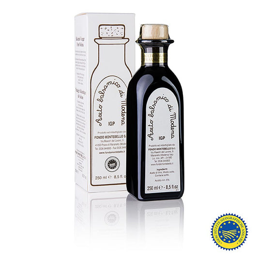 Fondo Montebello - Aceto Balsamico di Modena g.g.A., FM 01, witte kartonnen doos, 250 ml