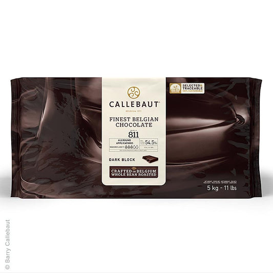 Pure chocolade, blok, voor pralines, 54,5% cacao, 5 kg