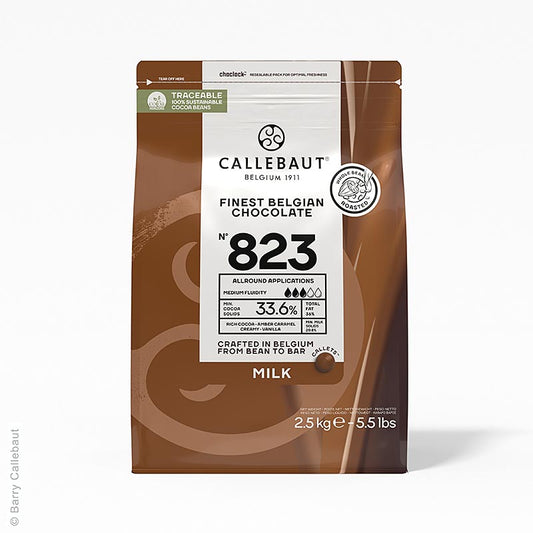 Volle melk, callets, 33,6% cacao, 2,5 kg