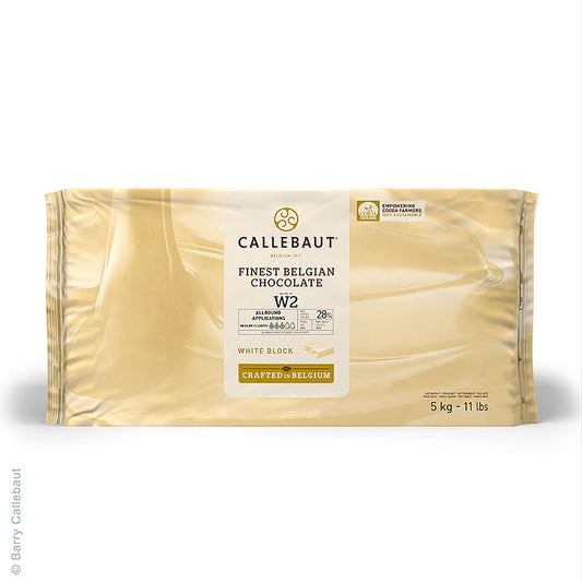 Witte chocolade, blok, 28% cacaoboter, 22% melk, 5 kg