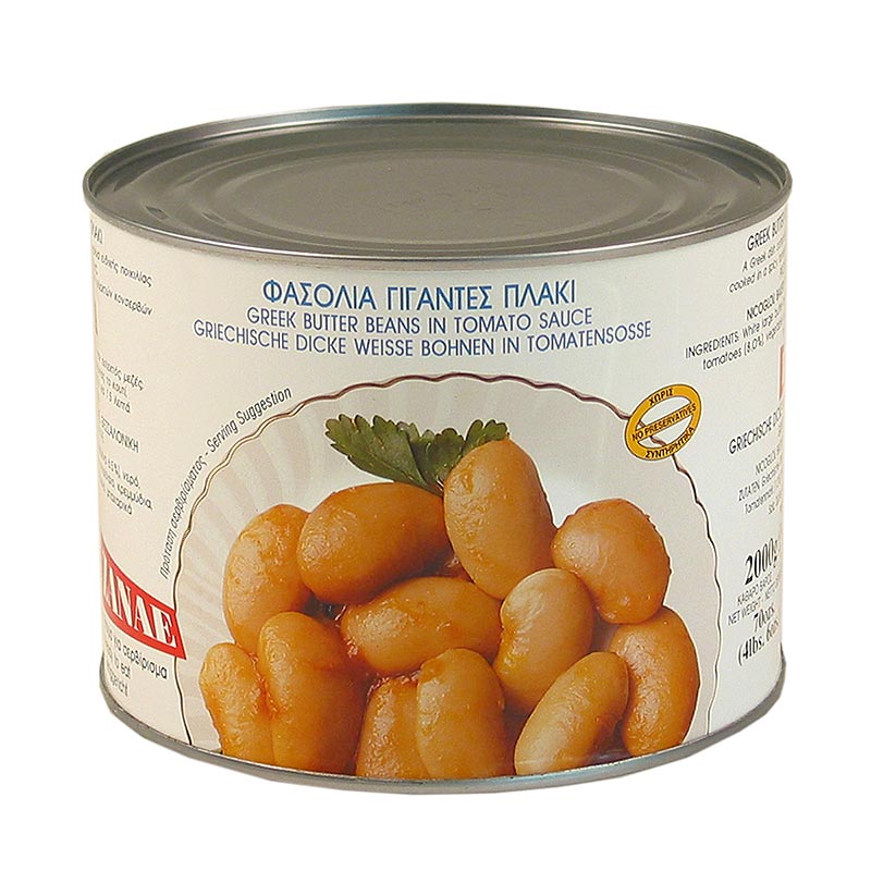 Reuzenbonen in tomatensaus van Palirria uit Griekenland, verpakt in 2 kg