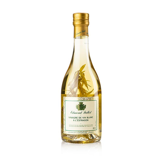 Witte wijnazijn van het merk Fallot met dragon, in een fles van 500 ml