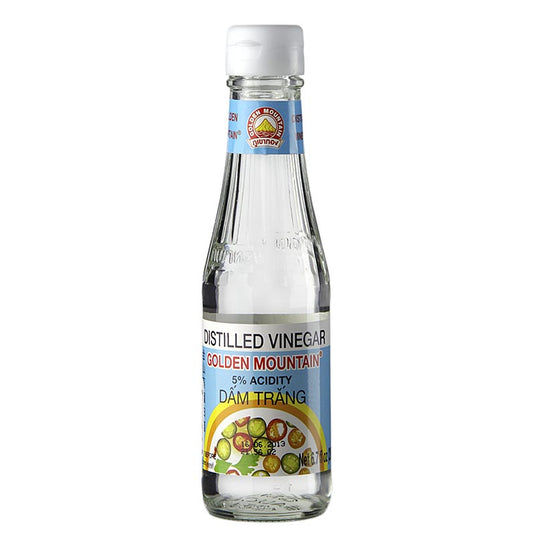 Sushiazijn, helder, 5% zuur, Thailand, 200 ml - een fles van 200 ml Thaise sushiazijn met een heldere kleur en een zuurgehalte van 5%