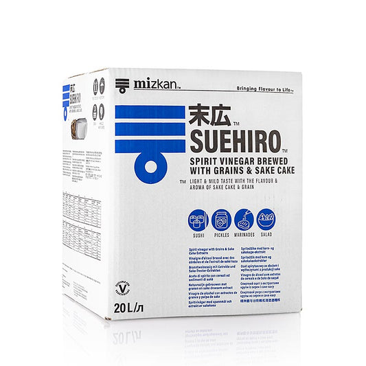 Sushi rijstwijn tarweazijn, Suehiro, met zout, Mizkan, 20 liter - ideaal voor het bereiden van heerlijke sushi en andere Aziatische gerechten