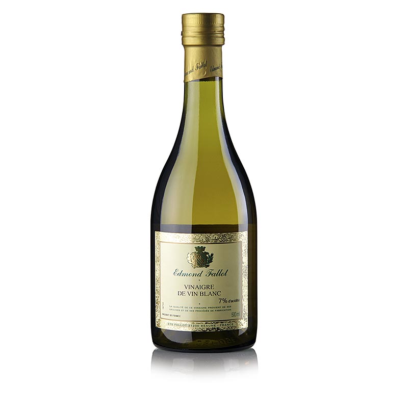 500 ml fles Oude witte wijnazijn van Fallot, perfect voor koken en saladedressings