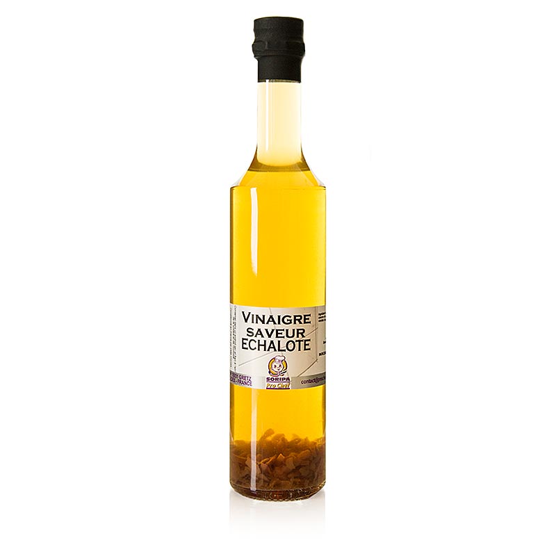 Sjalottenazijn, wit, Soripa, 500 ml - een fles met heerlijke en aromatische sjalottenazijn van 500 ml van het merk Soripa