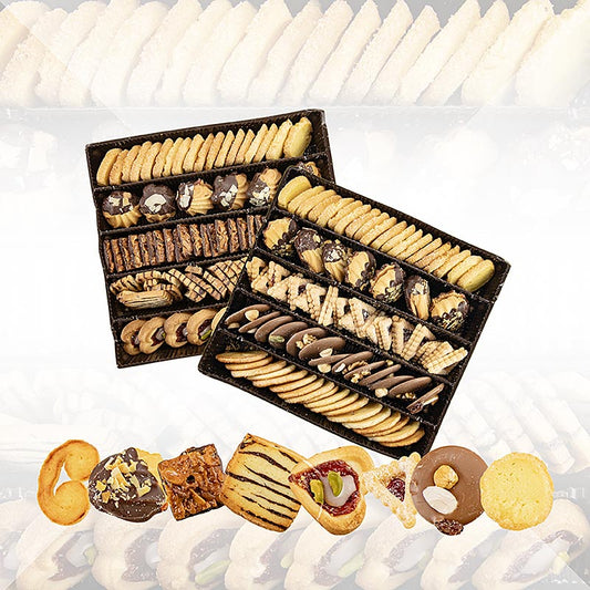 Theebiscuitmix, 9 soorten, gebakken met echte boter, zoals zelfgemaakt, 1 kg, ca 152 stuks - Bakmix voor heerlijke zelfgemaakte thee koekjes met echte boter, in 9 verschillende smaken, ongeveer 152 stuks, 1 kilogram