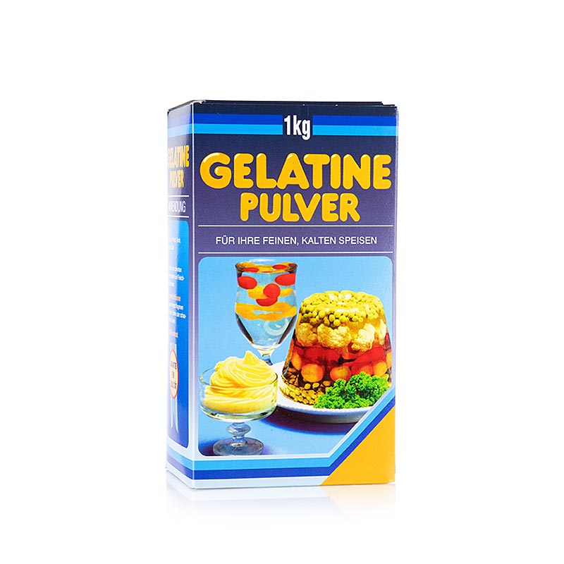 Gelatinepoeder, wit van kleur, met een Bloom-waarde van 160, verpakt in een zak van 1 kg
