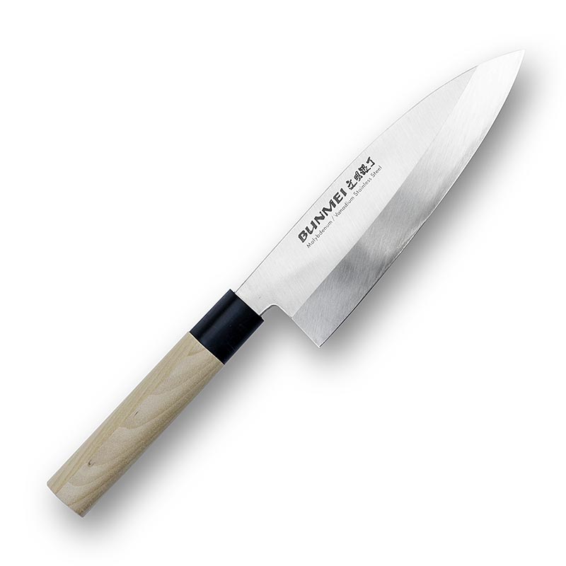 Global Bunmei 1801-135 Deba-mes, Honoki-houten handvat, 13,5 cm, 1 stuk
