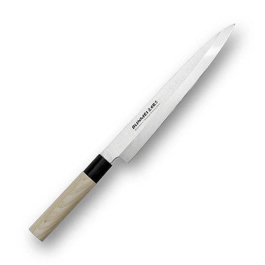 Global Bunmei 1804-210 Yanagi sashimi mes, Honoki houten handvat, 21cm, 1 stuk - Traditioneel Japans mes voor het snijden van sashimi, met een houten handvat gemaakt van honoki hout, 21cm lang, 1 stuk