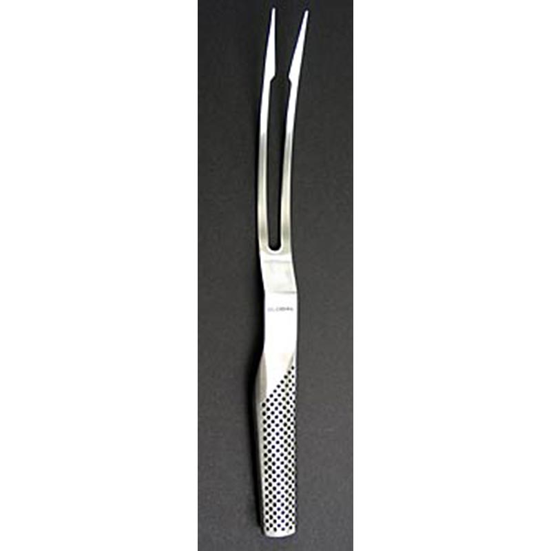 Global G-13 braadvork, gebogen, 16cm, 1 stuk - Roestvrijstalen braadvork van 16cm voor professioneel koken
