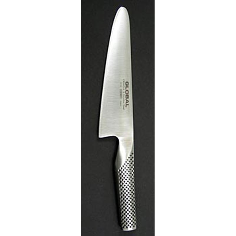 Global G-6 vleesmes, alleskunner, 18cm, 1 st - hoogwaardig Japans keukenmes voor het moeiteloos snijden van vlees, groenten en meer