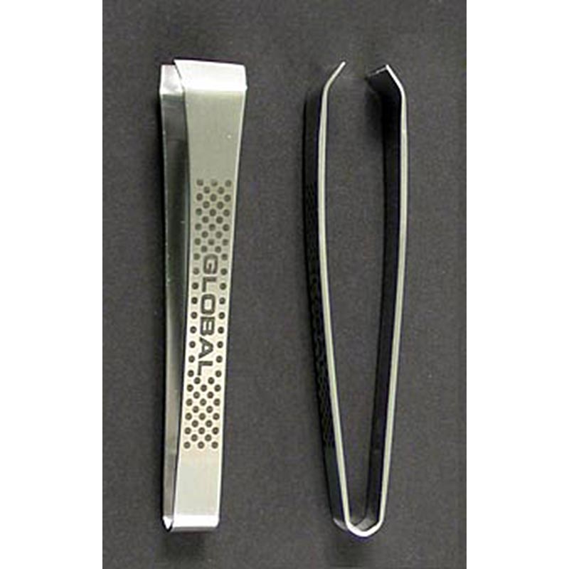 Roestvrij stalen Global GS-20/B visgraatpincet van 11,5cm lengte, gestippeld patroon, 1 stuk