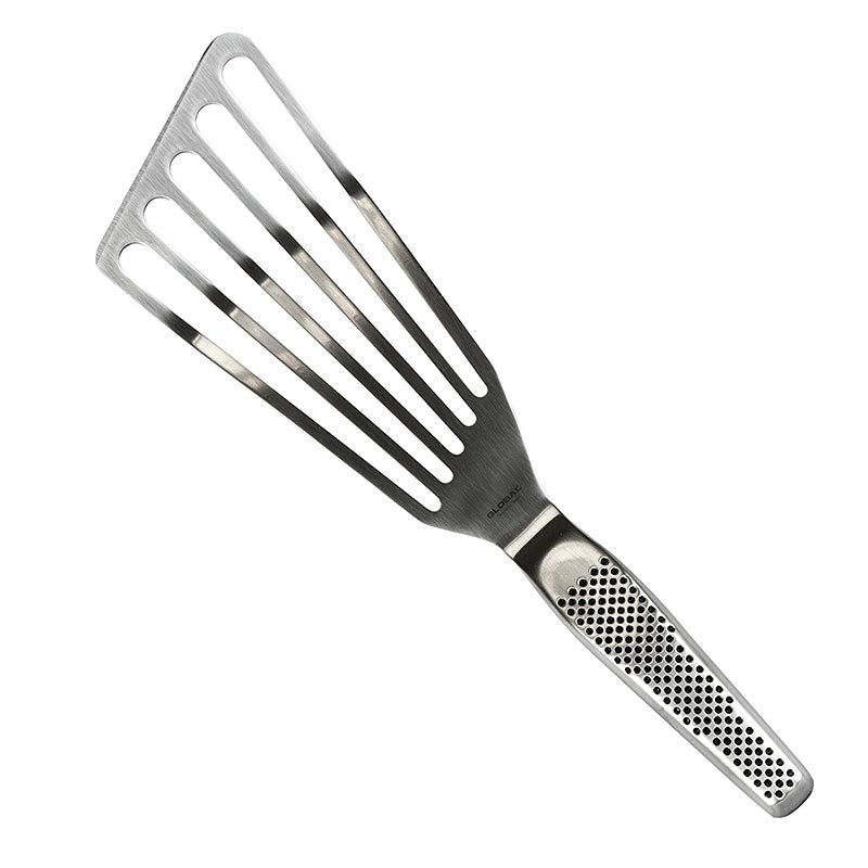 Roestvrijstalen Global GS-27 braadslede met licht gebogen vorm, 15 cm lang, 1 stuk