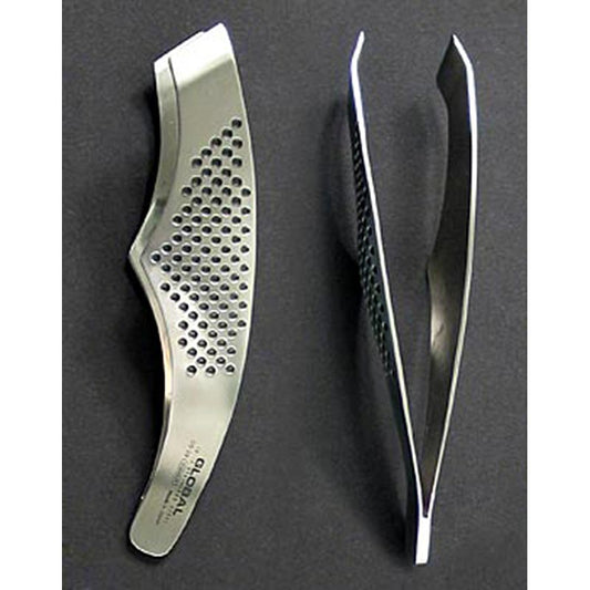 Global GS-29 Gebogen visgraatpincet, roestvrij staal met stippen, 14 cm, 1 stuk