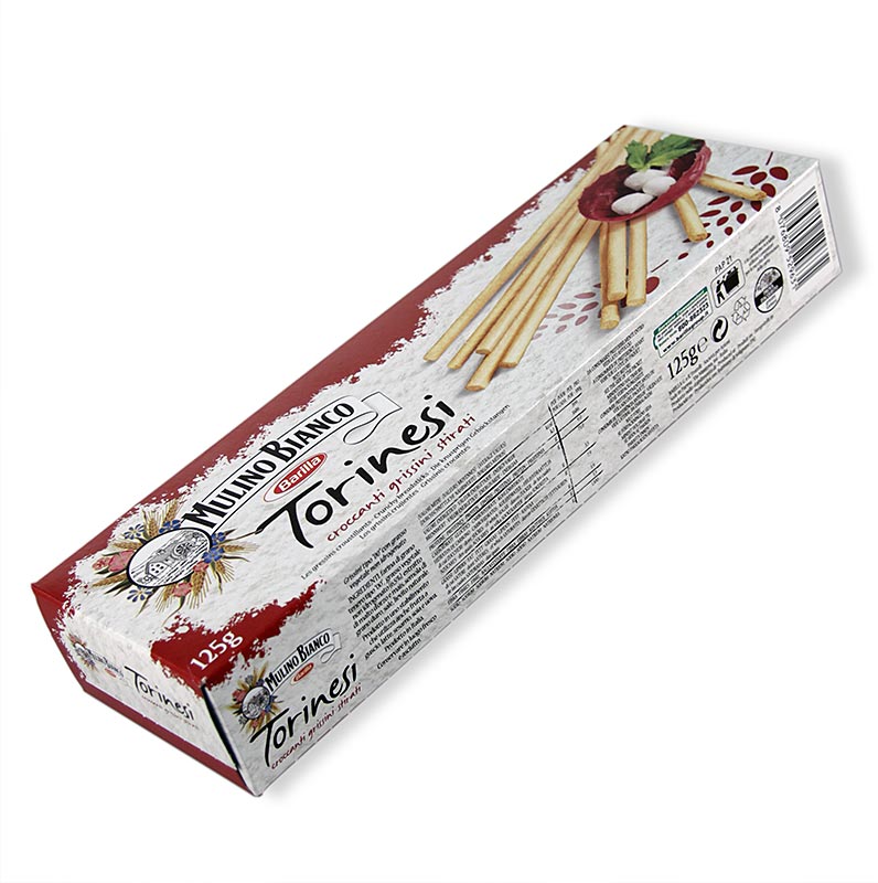 Grissini Torinesi, 125 g - knapperige traditionele Italiaanse broodstengels, perfect als snack