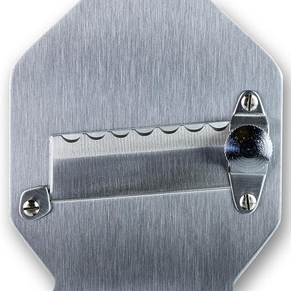 Truffelschaaf, metaal, golvend mes, vierkante kop, breed houten handvat, 1 stuk