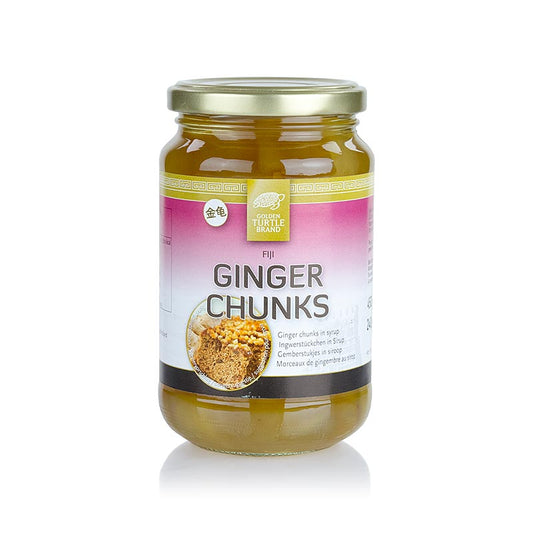 Gemberblokjes, op siroop, 450 g - zoete en sappige stukjes gember in siroop, perfect voor desserts en bakken