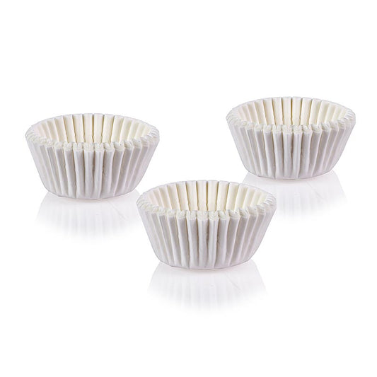 Papieren capsules, witte kleur, met een diameter van 25/32mm en een hoogte van 16mm, verpakt in een set van 1000 stuks