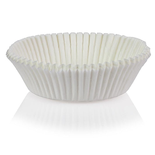 Witte papieren capsules met een diameter van 60/65mm en een hoogte van 25mm, verpakt in een set van 1000 stuks