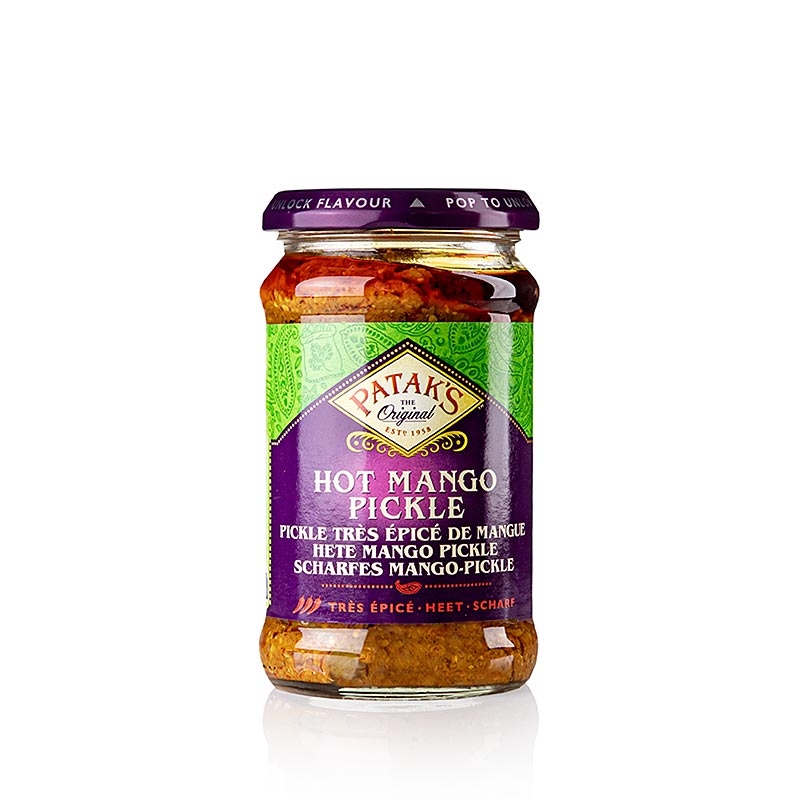 Mango Pickle, heet/pittig, pasta, Patak's, 283 g