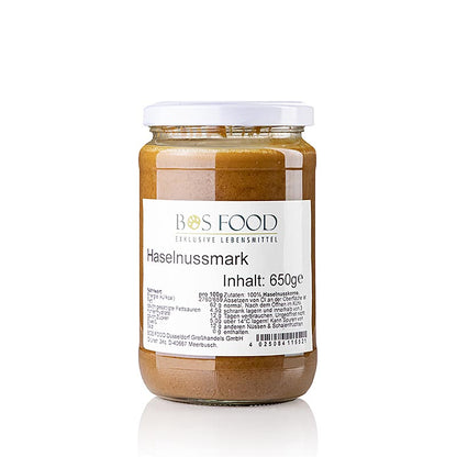 BOS FOOD Hazelnootpulp, 100% pulp zonder toevoegingen, 650 g