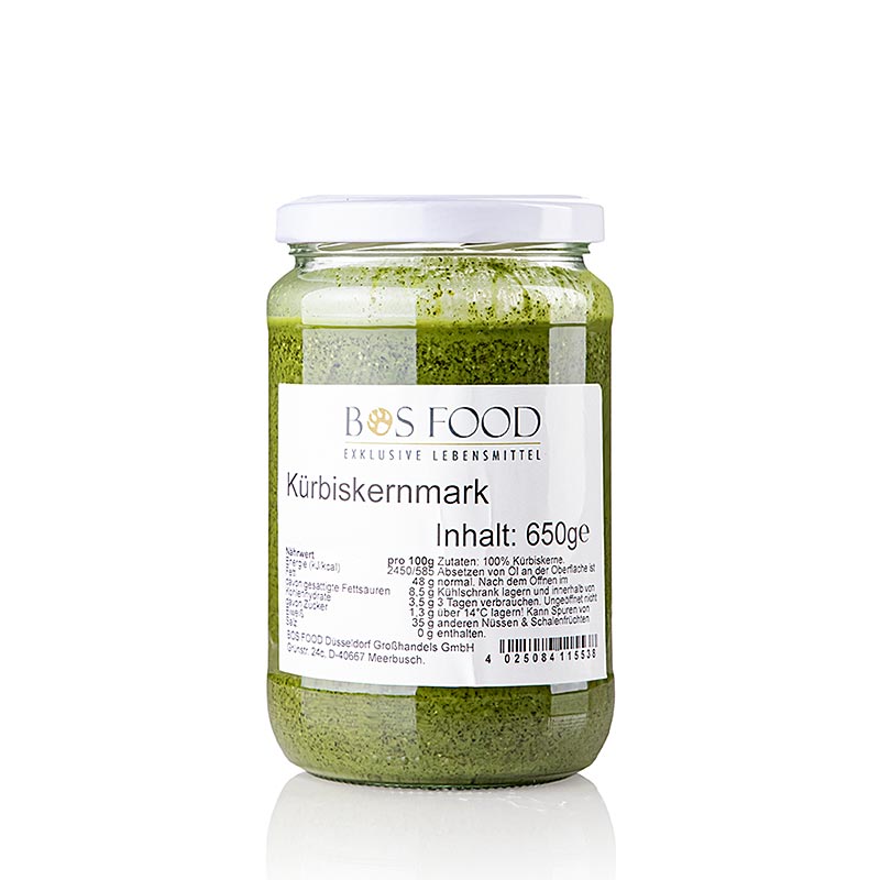 BOS FOOD Pompoenpitpulp, 100% pulp zonder toevoegingen, 650 g