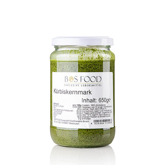BOS FOOD Pompoenpitpulp, 100% pulp zonder toevoegingen, 650 g