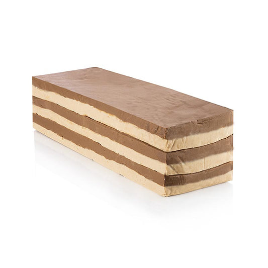Notenpasta, licht/donker gelaagd, gelaagde nougat, 2,5 kg