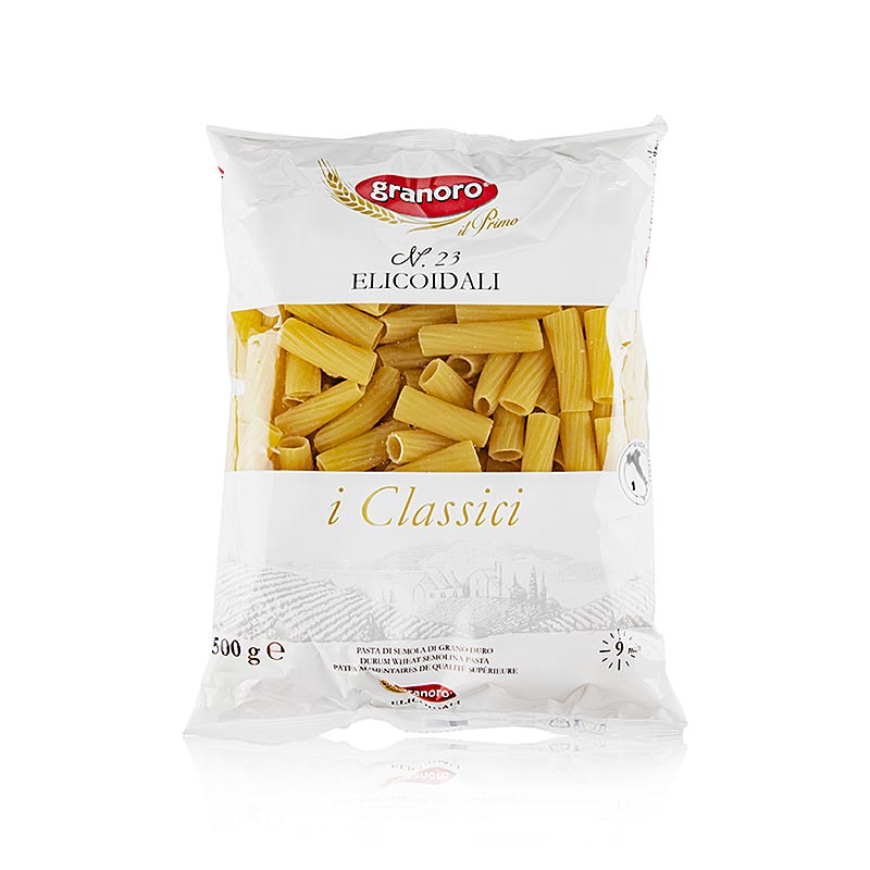 Granoro Rigatoni/ Elicoidali, korte buisjes, nr23, 500 g - traditionele Italiaanse pasta