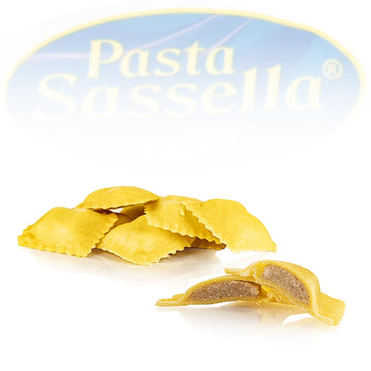 Verse ravioli/panzerotti met ricotta en eekhoorntjesbroodvulling, Sassella, 500 g - Heerlijke verse pasta gevuld met romige ricotta en eekhoorntjesbrood