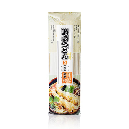 Udon - Tarwepasta, licht, plat, 3 mm, ca. 24 cm lang, Kubota, 250 g