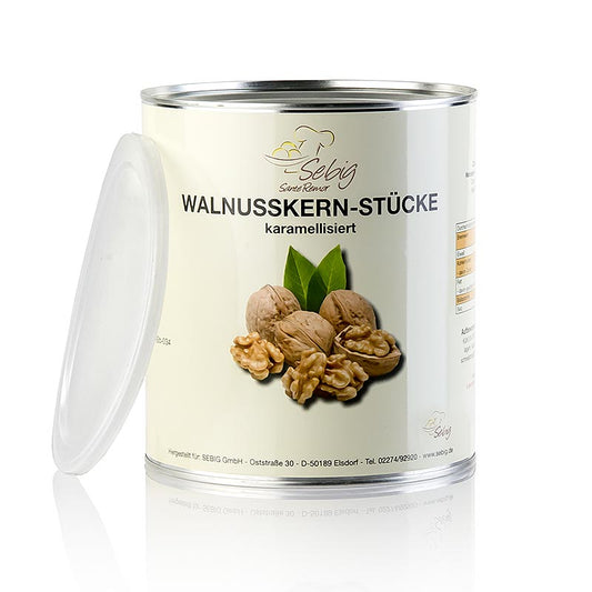 Gekarameliseerde walnootpitjes van 500 g in een verpakking