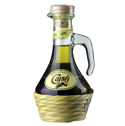 250 ml fles Extra Virgin Olijfolie van eerste persing, Caroli Antica Masseria Delicato met sterke fruitige smaak