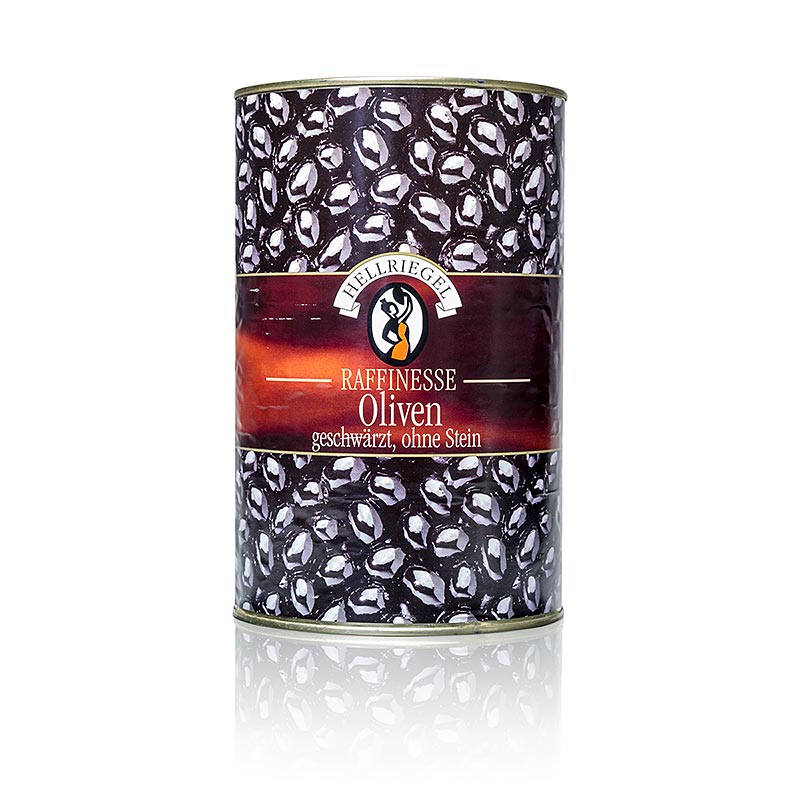 Zwarte olijven, ontpit, zwartgeblakerd, gepekeld, 4.3 kg
