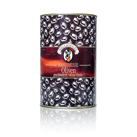 Zwarte olijven, ontpit, zwartgeblakerd, gepekeld, 4.3 kg