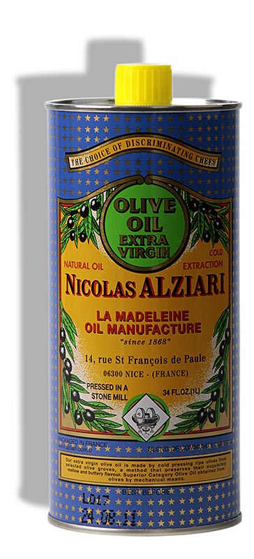 Extra vierge olijfolie, Fruité Douce, mild, Alziari, 1 l