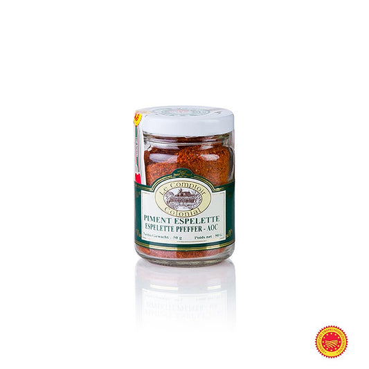 Piment d'Espelette BOB, Franse peper, chilipoeder, 50 g - productafbeelding met hoogwaardig en authentiek Frans chilipoeder van 50 gram