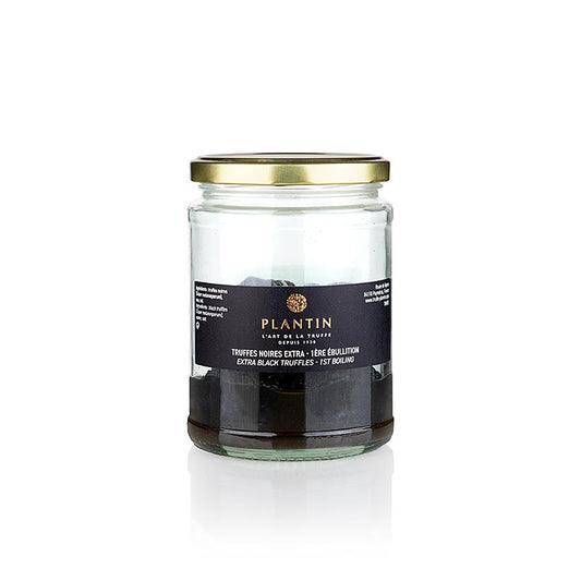 Winter edel truffel extra (Tuber Melanosporum), hele truffel, rond, Plantin, 210 g - zwarte truffel van hoge kwaliteit, verpakt in een pot van 210 gram