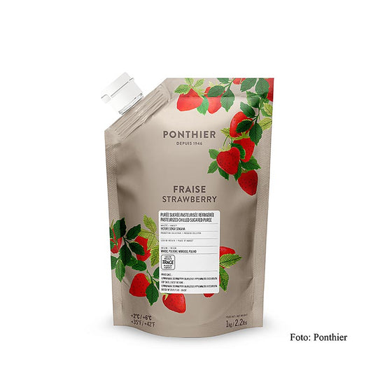 Ponthier aardbeienpuree, met suiker, 1 kg
