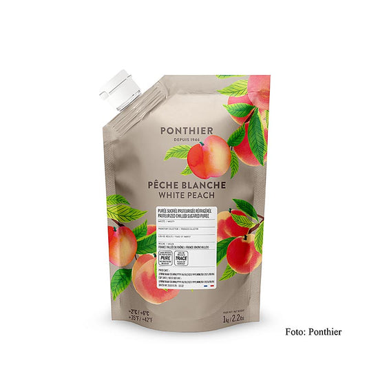 Puree - Witte perzik, met suiker, 1 kg