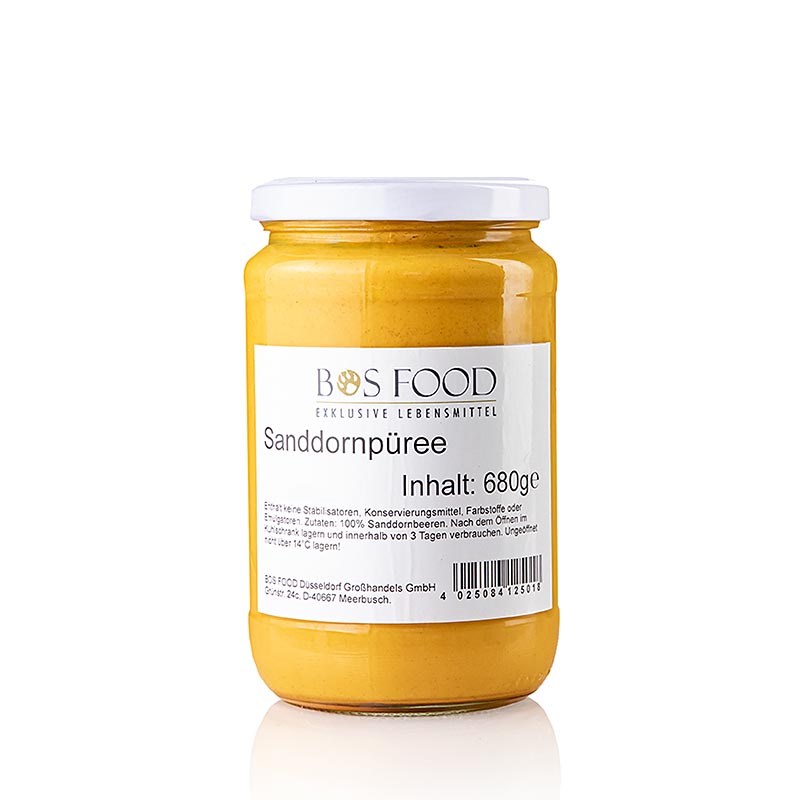 Fijn gezeefde duindoorn puur/puree, rijk aan smaak en vitamines, 680 g